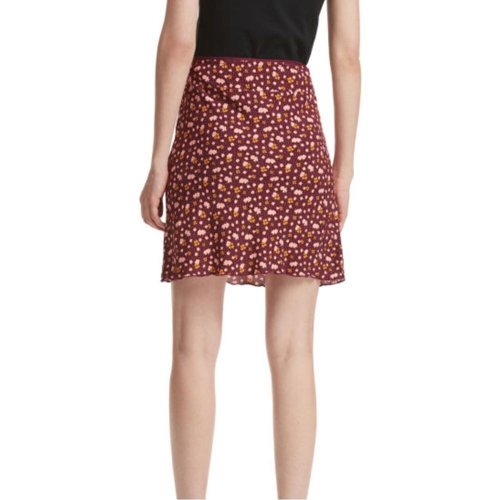 NWT Free People IRL Midi Skirt A Line Floral Ruffled Trim Viscose 6 Modest Chic - Picture 7 of 15
